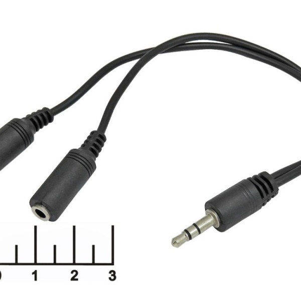 Переходник Орбита OT-AVC43 Jack 3,5 гнездо - 2xJack 3,5 штекер, 20см, красный, пакет