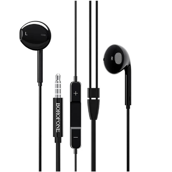 Наушники с микрофоном Borofone BM30 Original series вкладыши, кабель 1,2м, коробка, черный