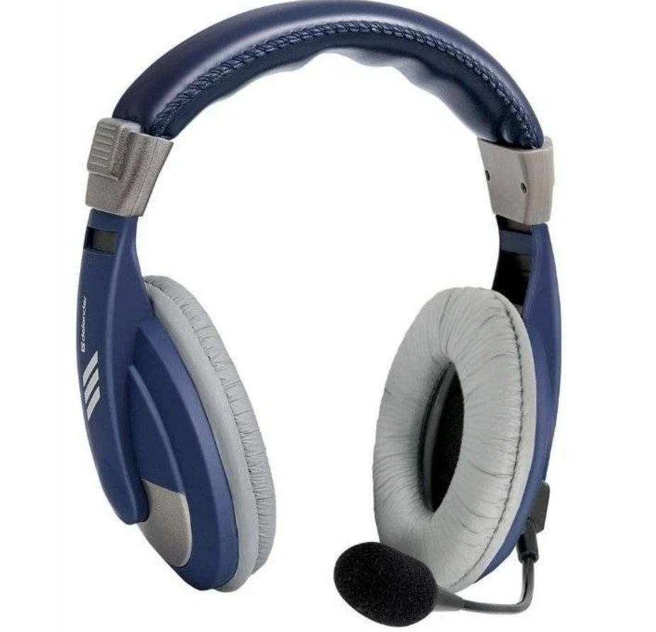 Наушники с микрофоном Defender "Gryphon" HN-750 полноразмерные, кабель 2м плоский, регулятор громкос