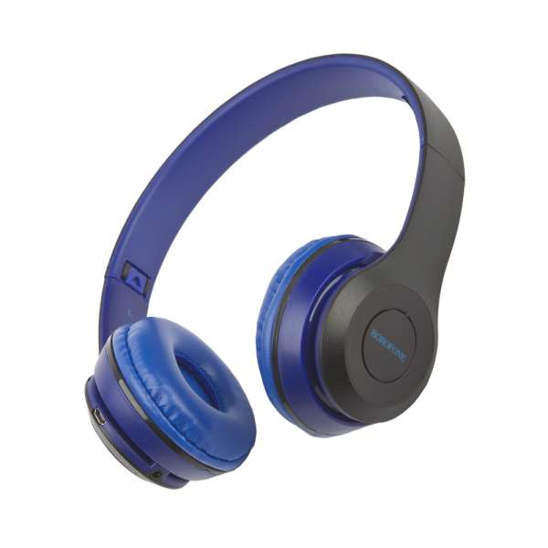 Наушники беспроводные Borofone BO4 Charming rhyme накладные, Bluetooth, коробка, синий