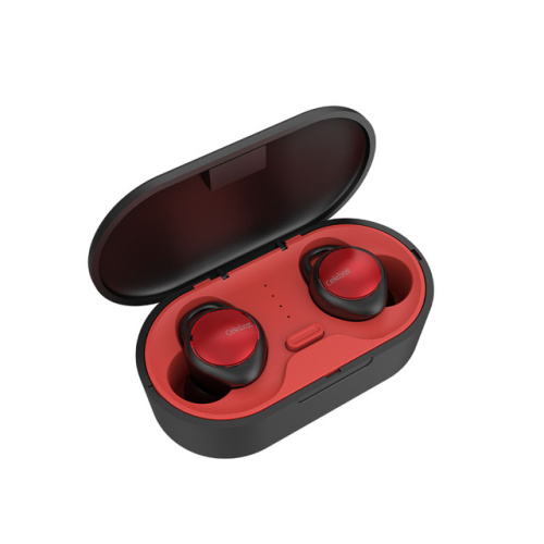 Наушники беспроводные Celebrat FLY-4 внутриканальные, Bluetooth V5.0 кейс для хранения красный
