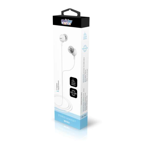 Наушники SmartBuy "MINX" SBE-401 внутриканальные, кабель 1.2м, угловой штекер, черные, коробка