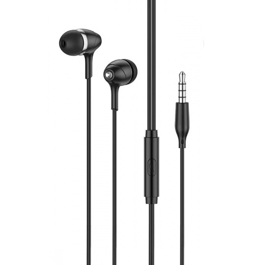 Наушники с микрофоном HOCO M76 внутриканальные, кабель 1,2м, кнопка, коробка, черный