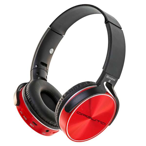 Наушники беспроводные Орбита OT-ERB39 (OT-450BT) полноразмерные, Bluetooth 5.0, FM, microSD красные