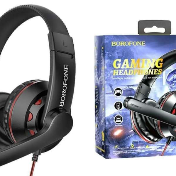 Наушники с микрофоном Borofone BO102 Amusement полноразмерные, кабель 1.2м, игровые, регулируемое ог