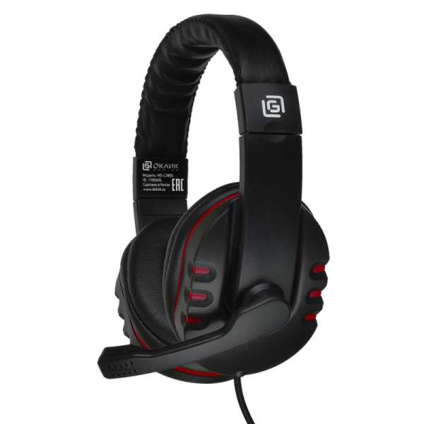 Наушники с микрофоном Oklick HS-L380G Abaddon полноразмерные, кабель 1.8м тканевый, игровые, регулят