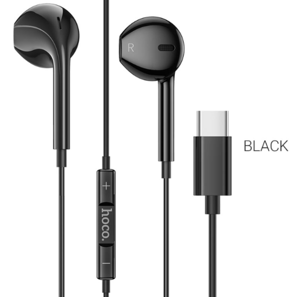 Наушники с микрофоном HOCO M80 вкладыши, кабель 1,2м, разьем Type-C, регулятор громкости, коробка, б