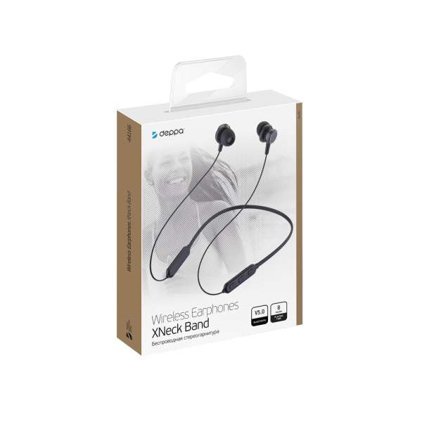Наушники беспроводные Deppa 44166 XNeck Band внутриканальные, Bluetooth V5.0 емкость батареи: 100 мА