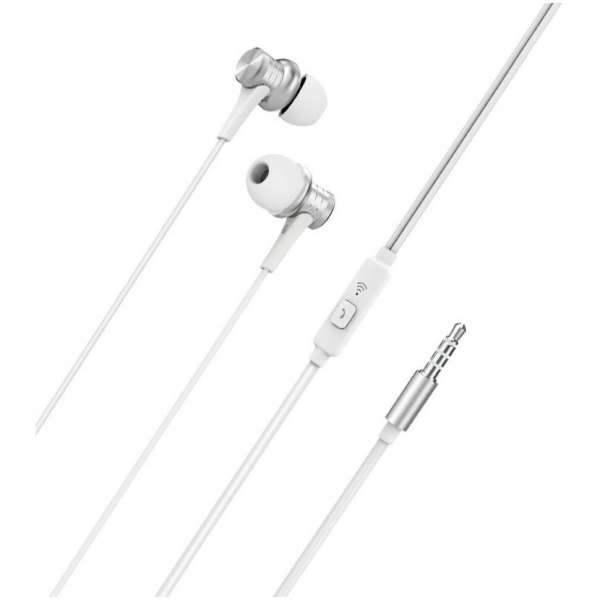 Наушники с микрофоном Borofone BM22 Boundless внутриканальные, кабель 1,2м, 3,5мм 4-pin Jack,серебро