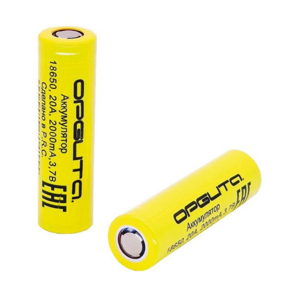 Аккумулятор Орбита 18650 2000 mAh Shrink 2 20A, 3.7 V без защиты