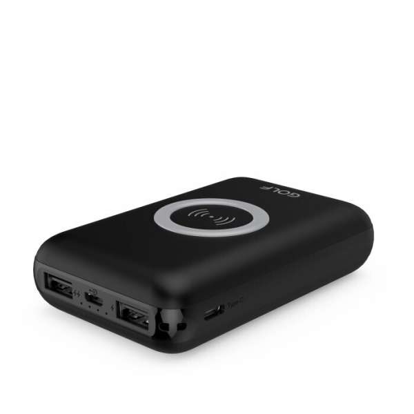 Портативное зарядное устройство GOLF W9 10000 мАч wireless output 1A/In Micro usb,Type-C/Out черный