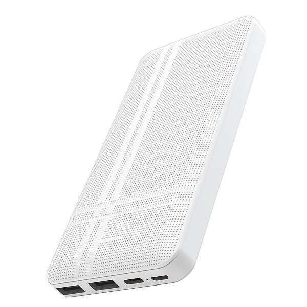 Портативное зарядное устройство HOCO J48 Nimble 10000 мАч Выходной ток:1USB-2000мА , 2USB-2 белый