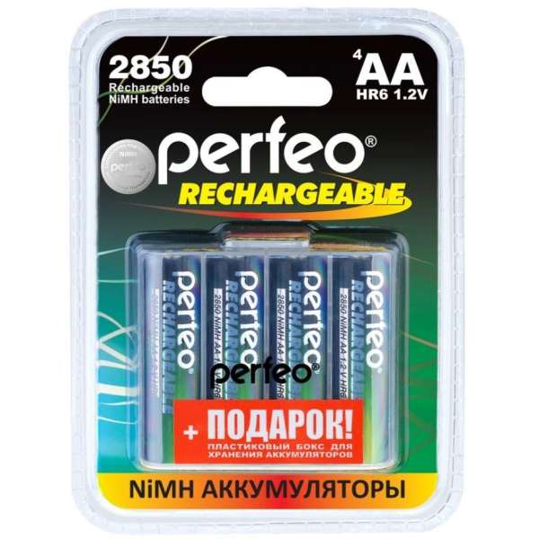 Аккумулятор Perfeo R6 2850 mAh BL 2 1.2 V, пластик(PF-C3008) ЗА УПАКОВКУ