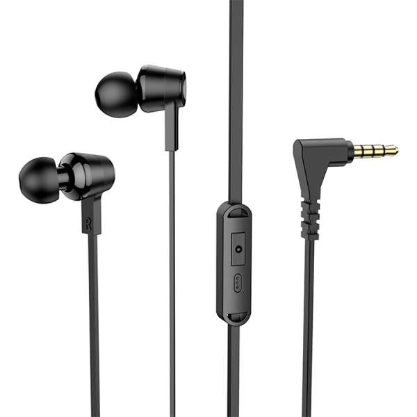 Наушники с микрофоном HOCO M86 Oceanic внутриканальные, кабель 1,2м, 3,5мм 4-pin Jack, кнопка черный