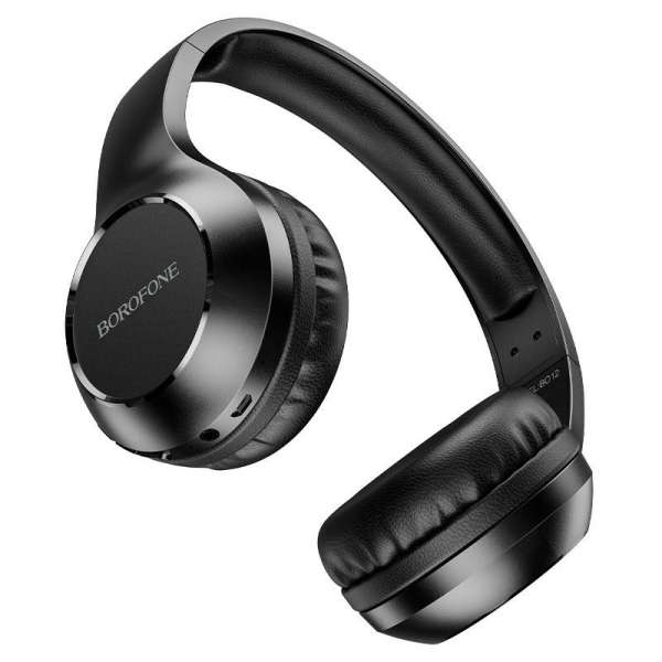 Наушники беспроводные Borofone BO12 Power накладные, Bluetooth, коробка, черный