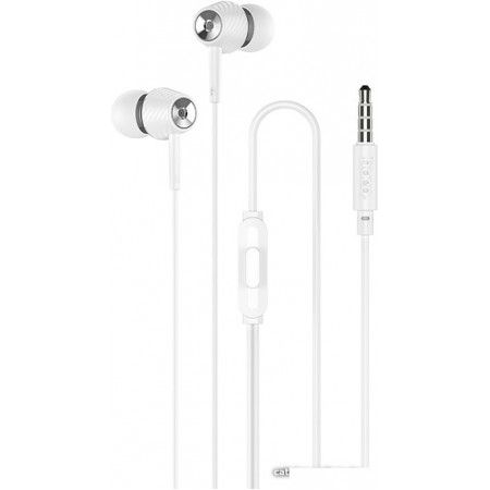 Наушники с микрофоном HOCO M70 Graceful внутриканальные, кабель 1,2м, 3,5мм 4-pin Jack, кнопка белый