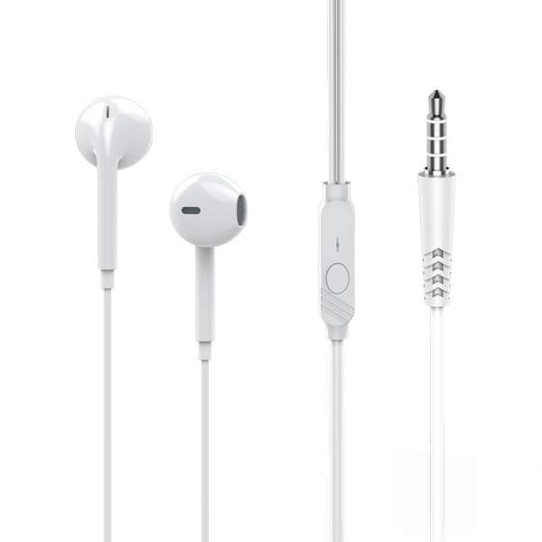 Наушники с микрофоном SENDEM V10 вкладыши, кабель 1,2м, 3,5мм 4-pin Jack, кнопка вызова, коробка, бе