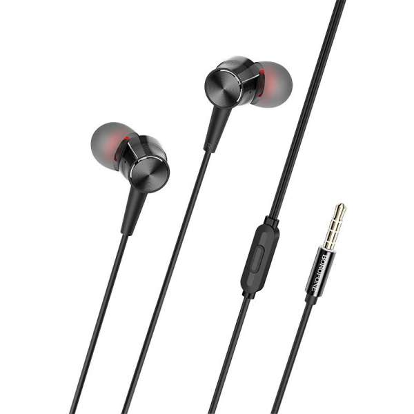 Наушники с микрофоном Borofone BM52 Revering внутриканальные, кабель 1,2м, коробка, черный