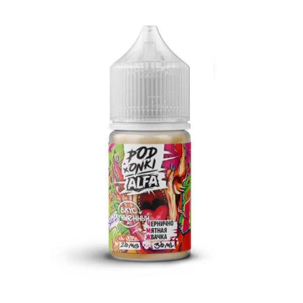 Жидкость PODONKi ALFA Чернично мятная жвачка nic Ultra 20mg, 30ml