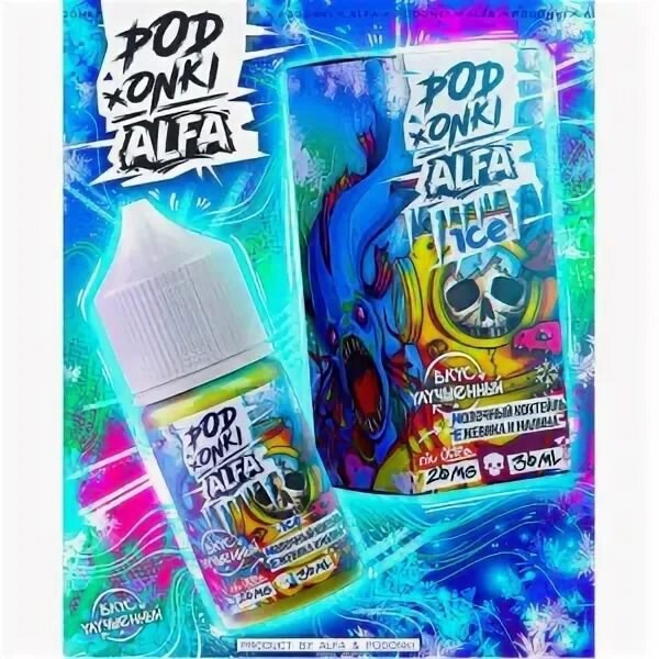 Жидкость PODONKi ALFA ICE Молочный коктель ежевика и малина nic Ultra 20mg, 30ml