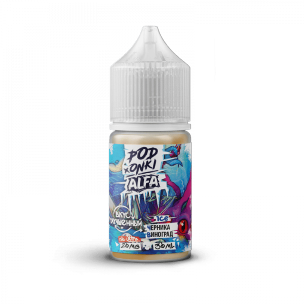 Жидкость PODONKi ALFA ICE Черника виноград nic Ultra 20mg, 30ml