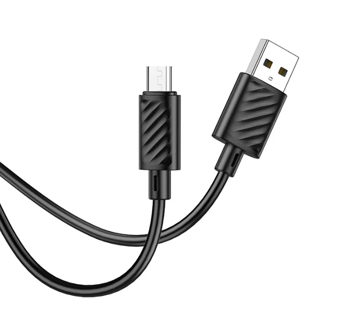 Кабель microUSB HOCO, X88, Gratified, 2.4A, 1м, круглый, силикон, черный