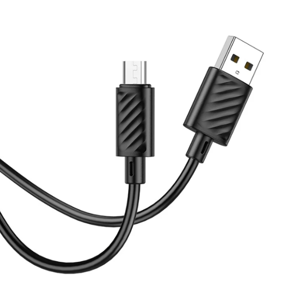 Кабель microUSB HOCO, X88, Gratified, 2.4A, 1м, круглый, силикон, черный