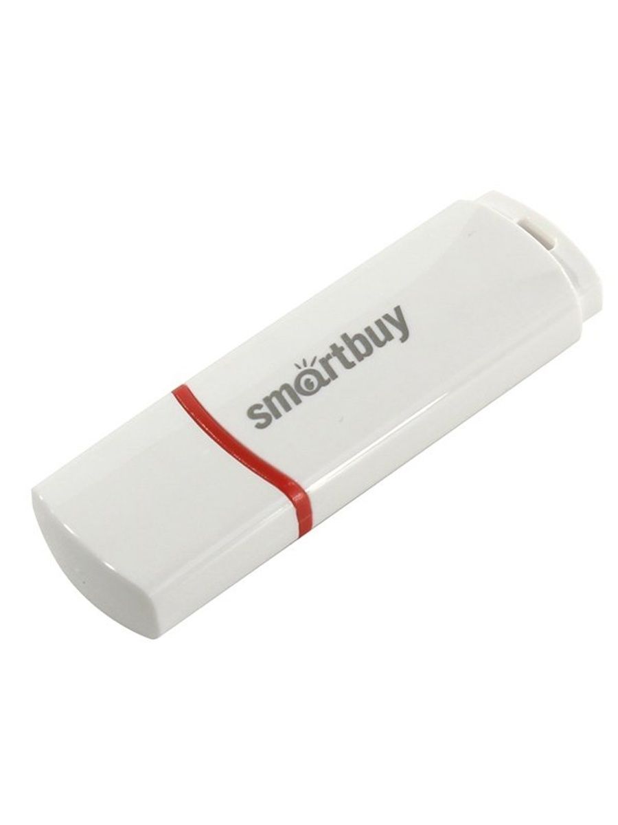 Флэш диск 8 GB USB 2.0 SmartBuy Crown White с колпачком
