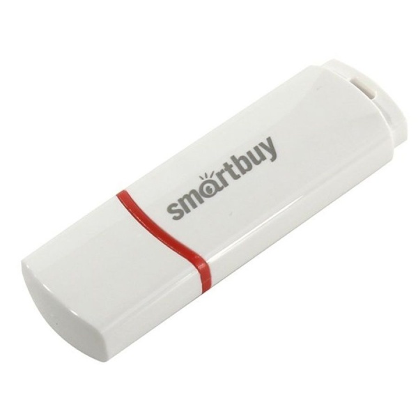 Флэш диск 8 GB USB 2.0 SmartBuy Crown White с колпачком