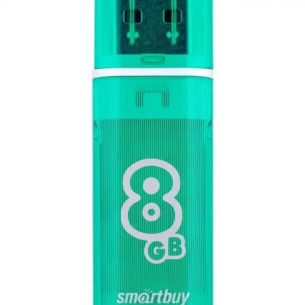 Флэш диск 8 GB USB 2.0 SmartBuy Glossy Green с колпачком