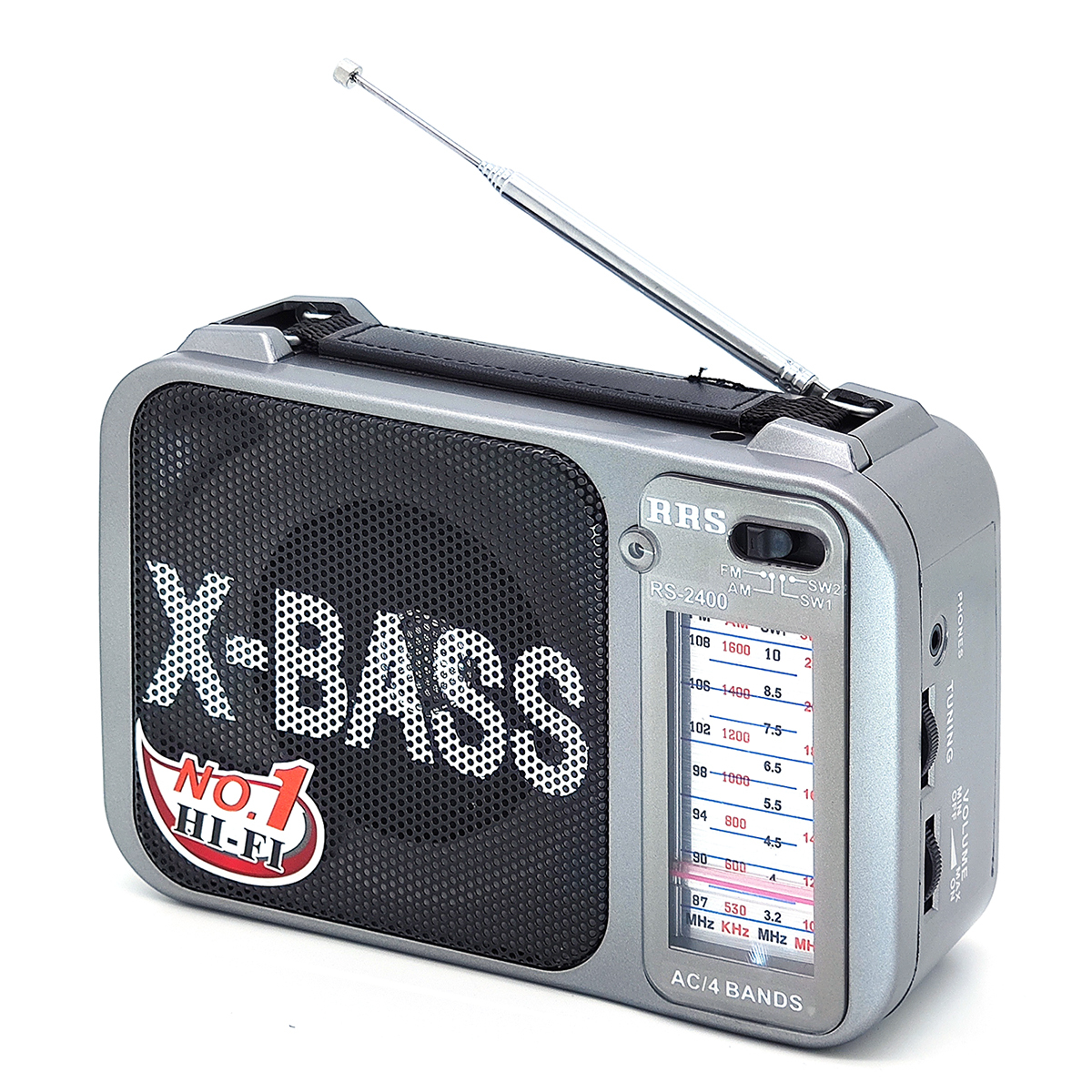 Приемник RRS RS-2400 аккумуляторный, 220V шнур в комплекте только для зарядки/ 2*R20 (в комплект не 