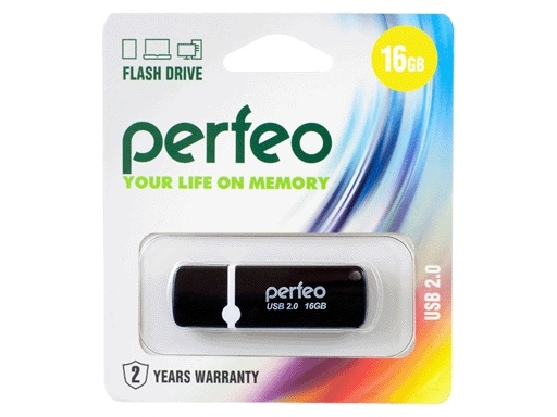 Флэш диск 16 GB USB 2.0 Perfeo C05 Purple с колпачком