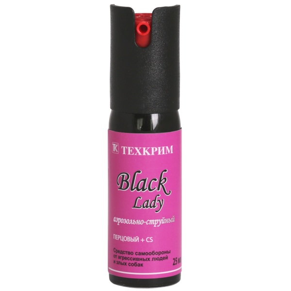 Баллончик перцовый Black + CS 25мл Lady