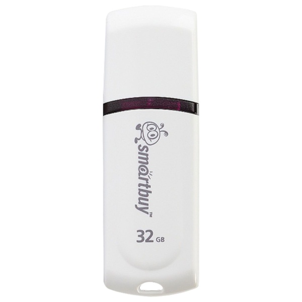 Флэш диск 16 GB USB 2.0 SmartBuy Scout White с колпачком