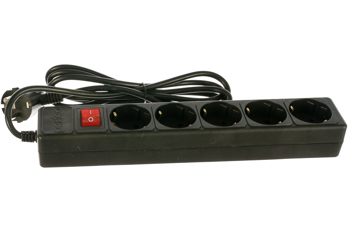 Сетевой фильтр Perfeo PF-A4715 5 розеток 1.8 м. "POWERX" серый, 10A, с заземлением, пакет