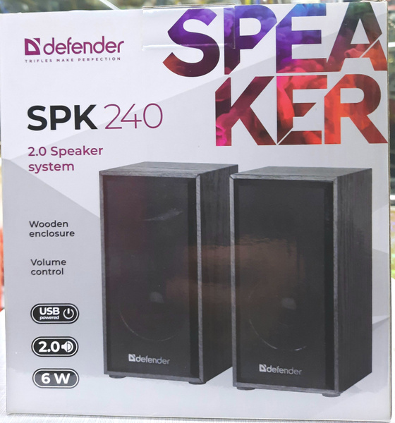 Акустические системы 2.0 Defender SPK 240 2х3Вт корпус МДФ, регулировка громкости, питание от USB, 5
