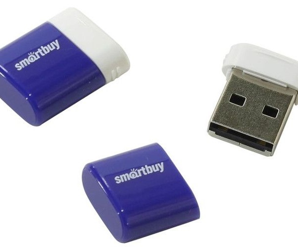 Флэш диск 8 GB USB 2.0 SmartBuy Lara Blue с колпачком