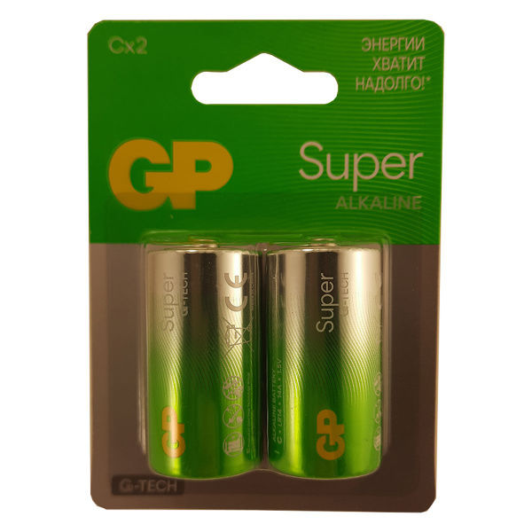 Батарейка GP LR14 BL 2 Super ЗА УПАКОВКУ