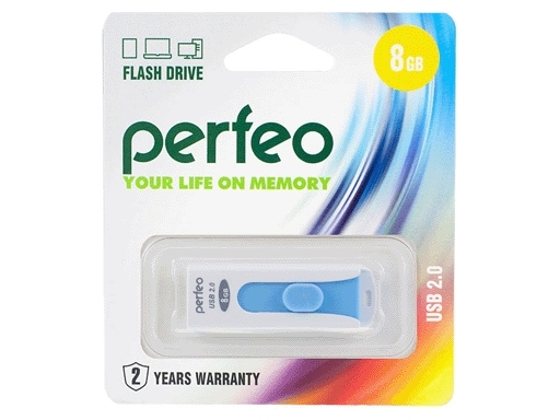 Флэш диск 8 GB USB 2.0 Perfeo C05 Purple с колпачком