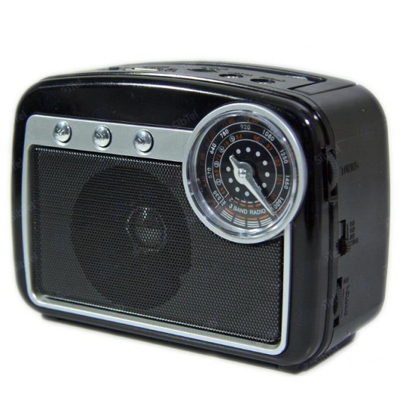 Приемник Haoning HN-285UAT аккумуляторно-сетевой, 220V шнур в комплекте, AUX/USB/microSD  черный
