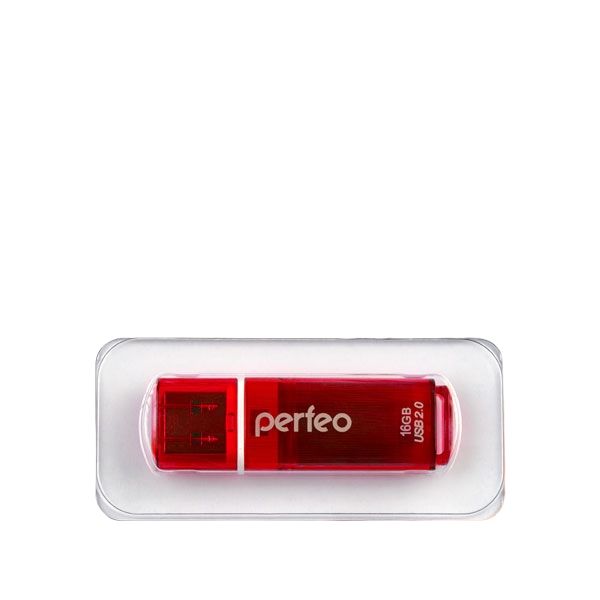 Флэш диск 32 GB USB 2.0 Perfeo E01 economy series Red с колпачком, металлический корпус