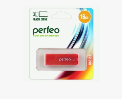 Флэш диск 16 GB USB 2.0 Perfeo C04 Red Koi Fish с колпачком