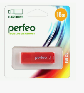 Флэш диск 16 GB USB 2.0 Perfeo C04 Red Phoenix с колпачком