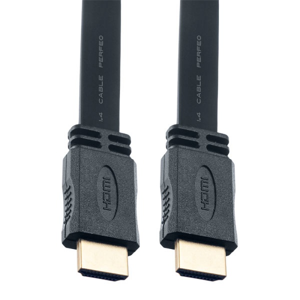 Кабель HDMI-HDMI Perfeo длина 3.0м, ver. 1.4b ver.1.4b, плоский, пакет, черный H1303