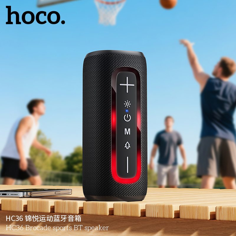 Акустическая система mini MP3 HOCO HC36 Brocade 10Вт Bluetooth 5.4, MP3, microSD, USB, TWS, черный
