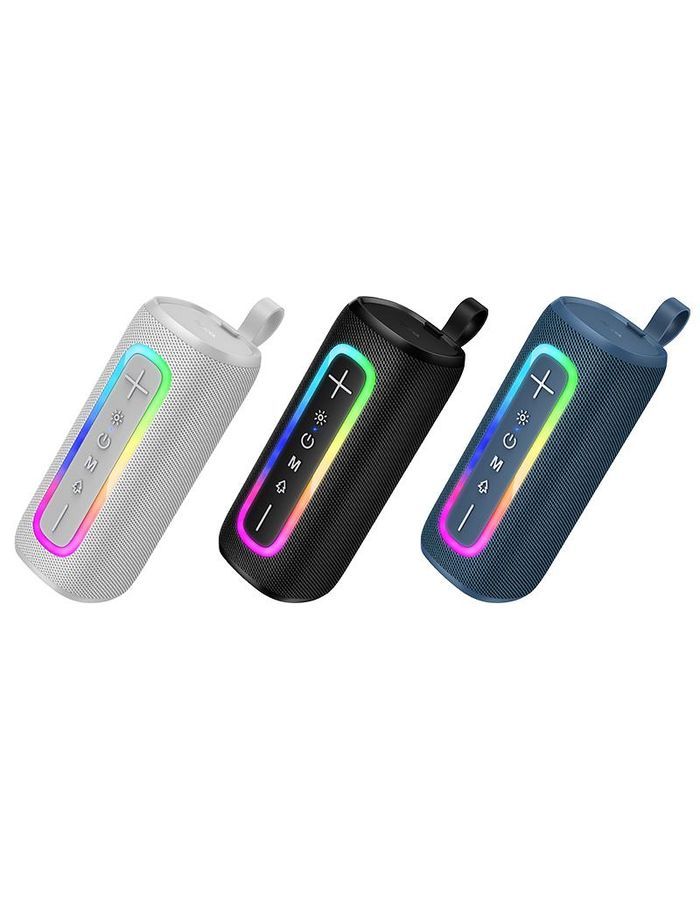Акустическая система mini MP3 HOCO HC36 Brocade 10Вт Bluetooth 5.4, MP3, microSD, USB, TWS, серый